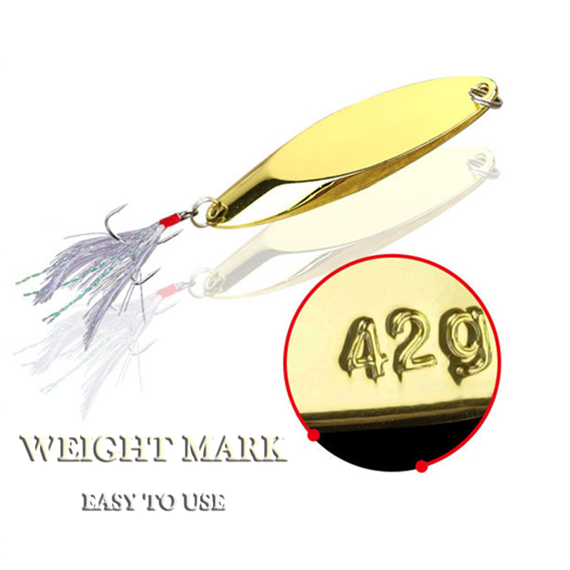 1pc 2.5g-35g Metal Spoon Lure  - огляд і ціна Fishing Hook Treble