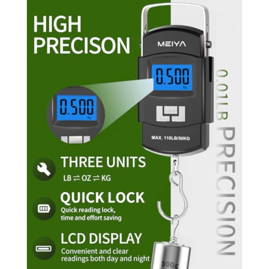 Fish Scale 110lb/50kg Digital  - огляд і ціна Fishing Hook Stainless Steel