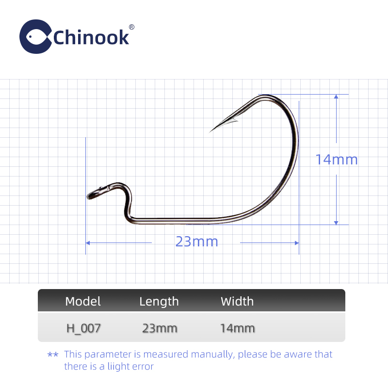 Chinook 20pcs Wide worm Texan  - огляд і ціна Fishing Hook Barbless