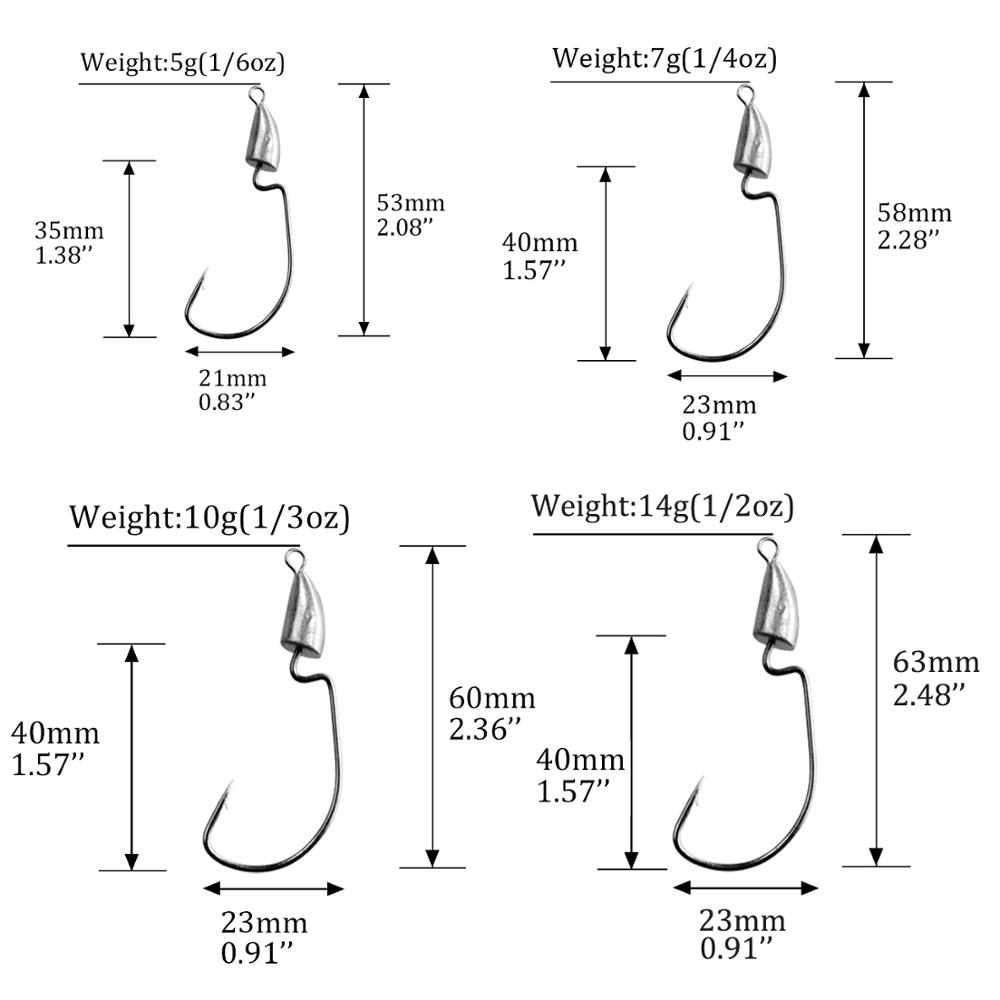 THKFISH 10pcs Crank Jig Head H - огляд і ціна Fishing Hook Weedless