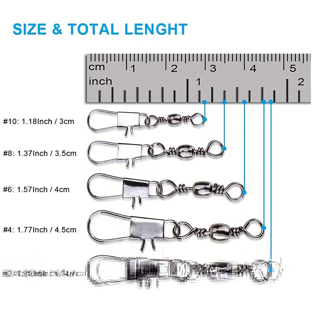 100Pcs/Lot 4#6#8#10#12# Swivel - огляд і ціна Fishing Hook Assortment