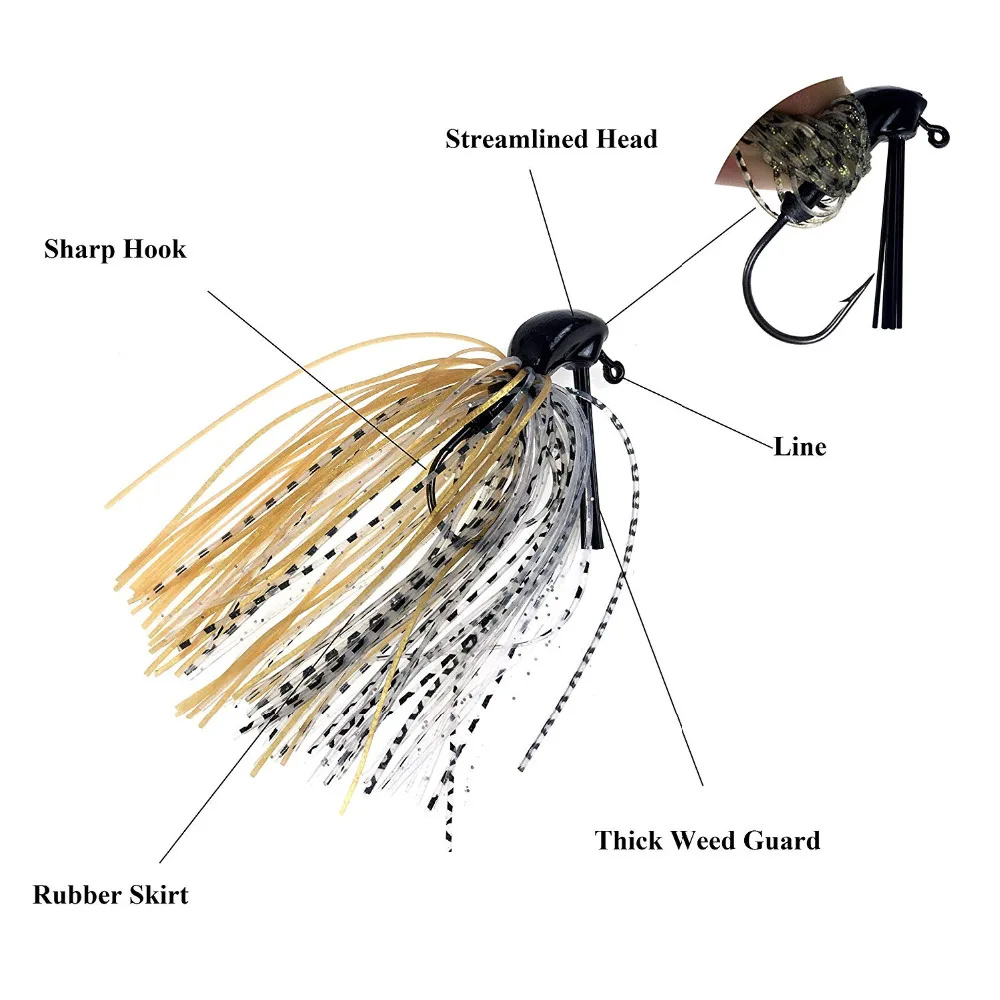 10pcs 7g 10g 14g Weedless Jig  - огляд і ціна Fishing Hook Weedless