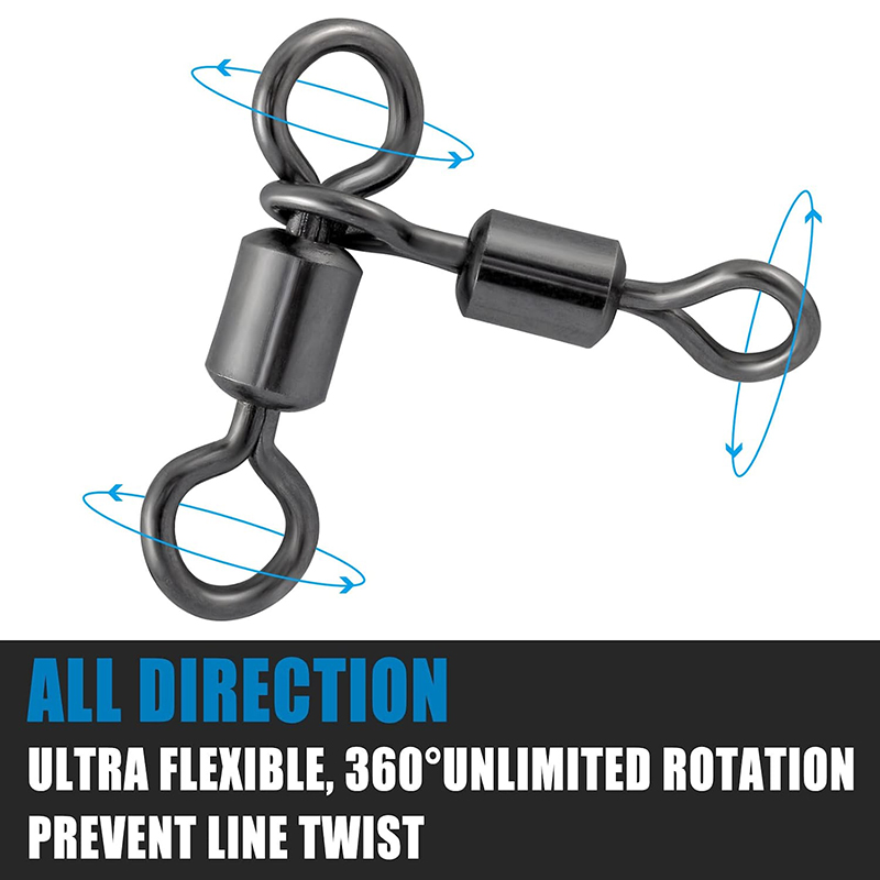 PRO BEROS 50Pcs 3 Way Swivels  - огляд і ціна Fishing Hook Stainless Steel