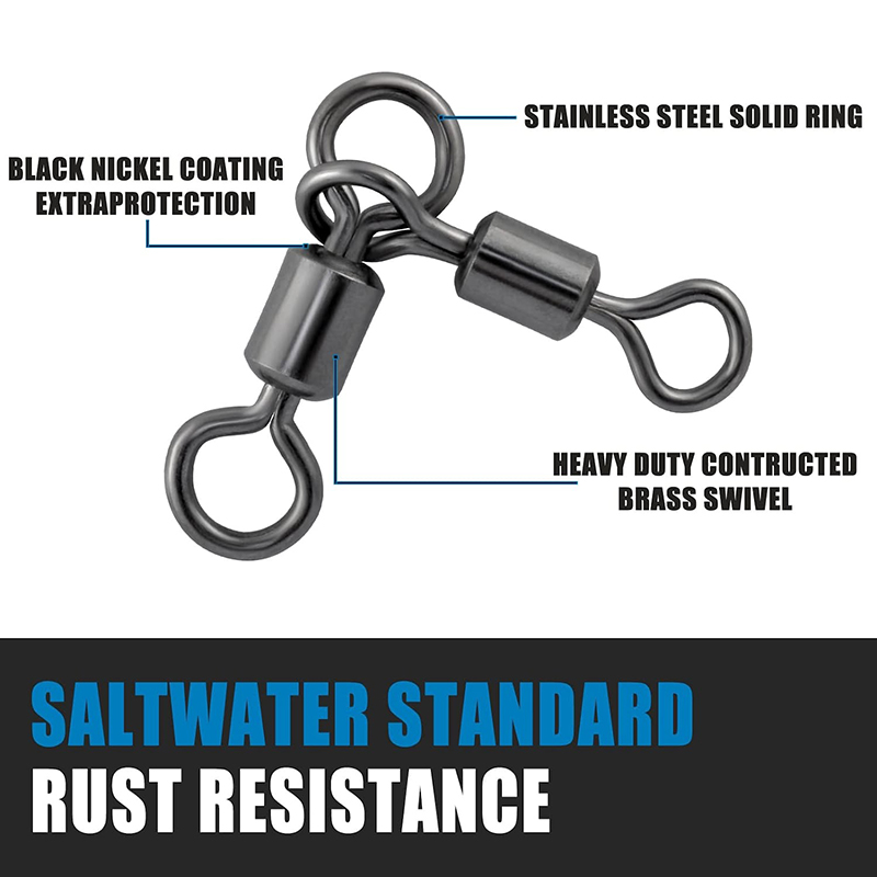 PRO BEROS 50Pcs 3 Way Swivels  - огляд і ціна Fishing Hook Stainless Steel