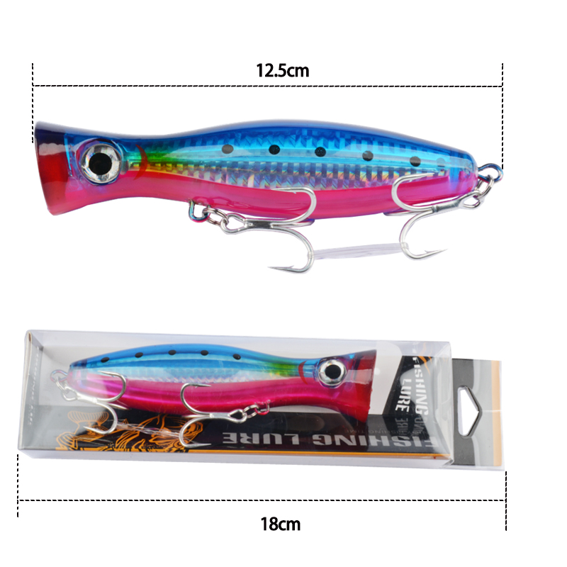 1pc 43g Big Popper Floating Wo - огляд і ціна Fishing Hook Size