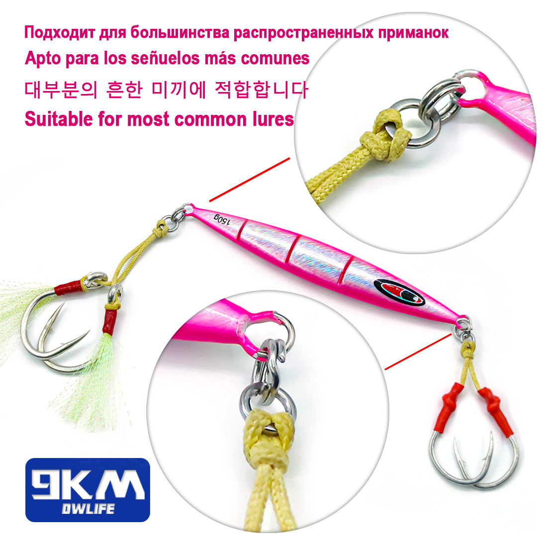9KM Solid Ring Fishing 50pcs S - огляд і ціна Fishing Hook Stainless Steel