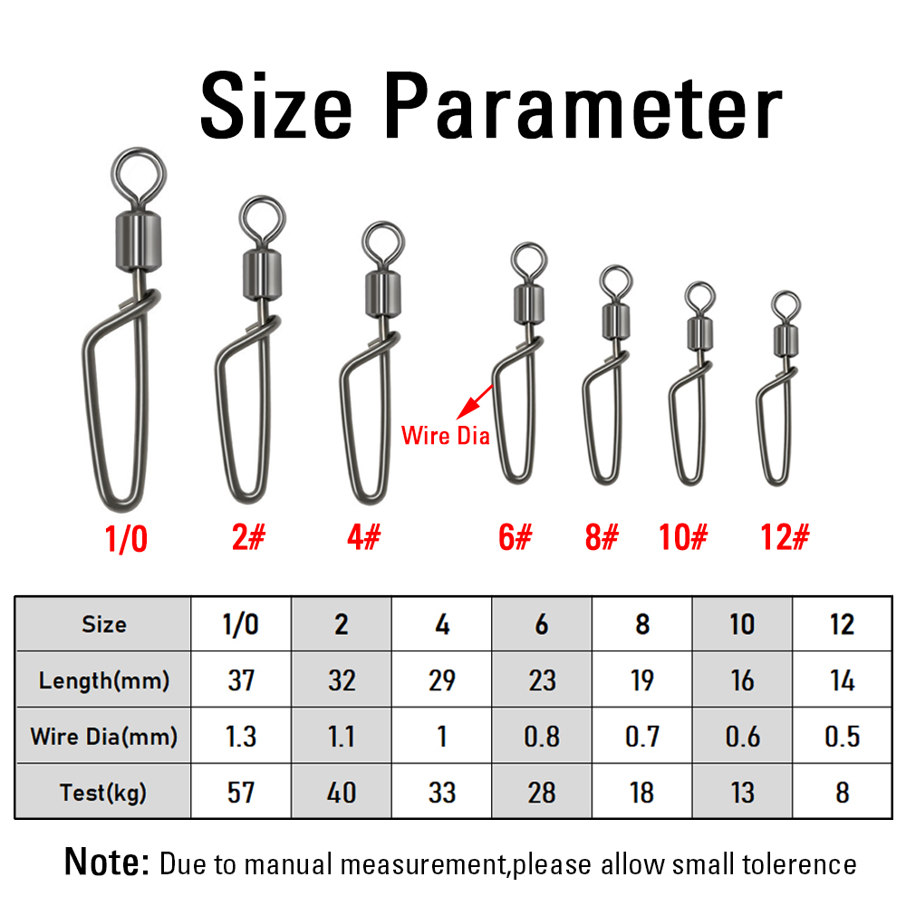 20PCS #12 -1/0 Rolling Swivel  - огляд і ціна Fishing Hook Stainless Steel