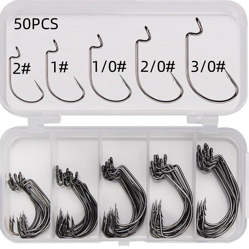 50Pcs/Box High Carbon Steel Fi - огляд і ціна Fishing Hook Box