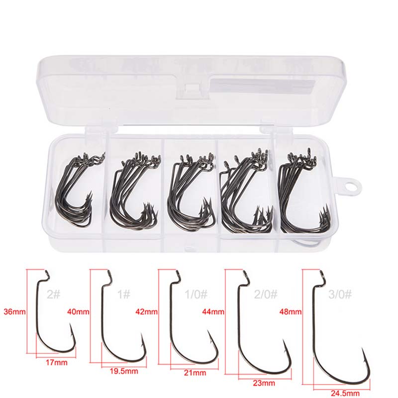 50Pcs/Box High Carbon Steel Fi - огляд і ціна Fishing Hook Box