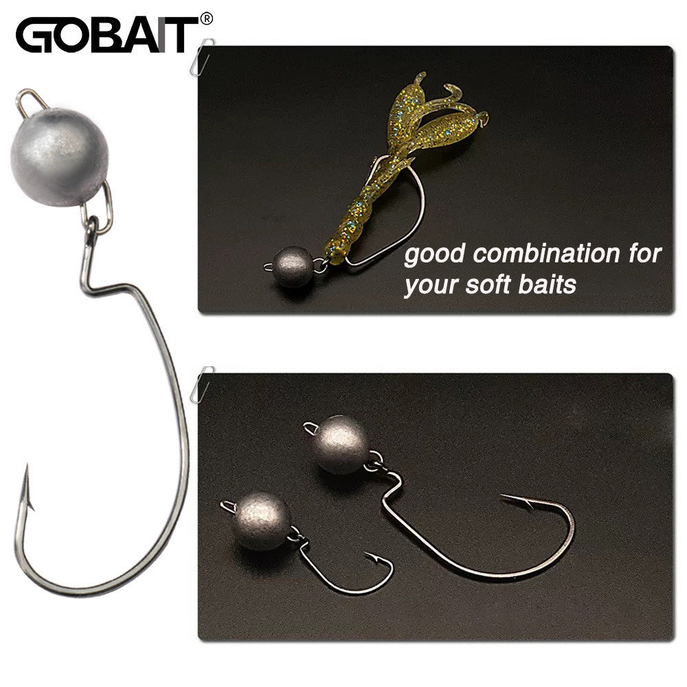 5pcs Metal Jig Head Worm Hooks - огляд і ціна Fishing Hook Weedless